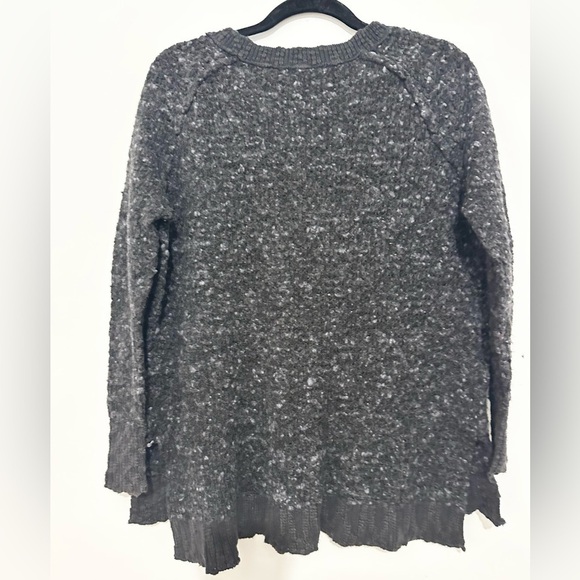 Free People Wool Blend Gray Nubby Jeepster Honeycome Tunic Sweater Size sp - Picture 4 of 4